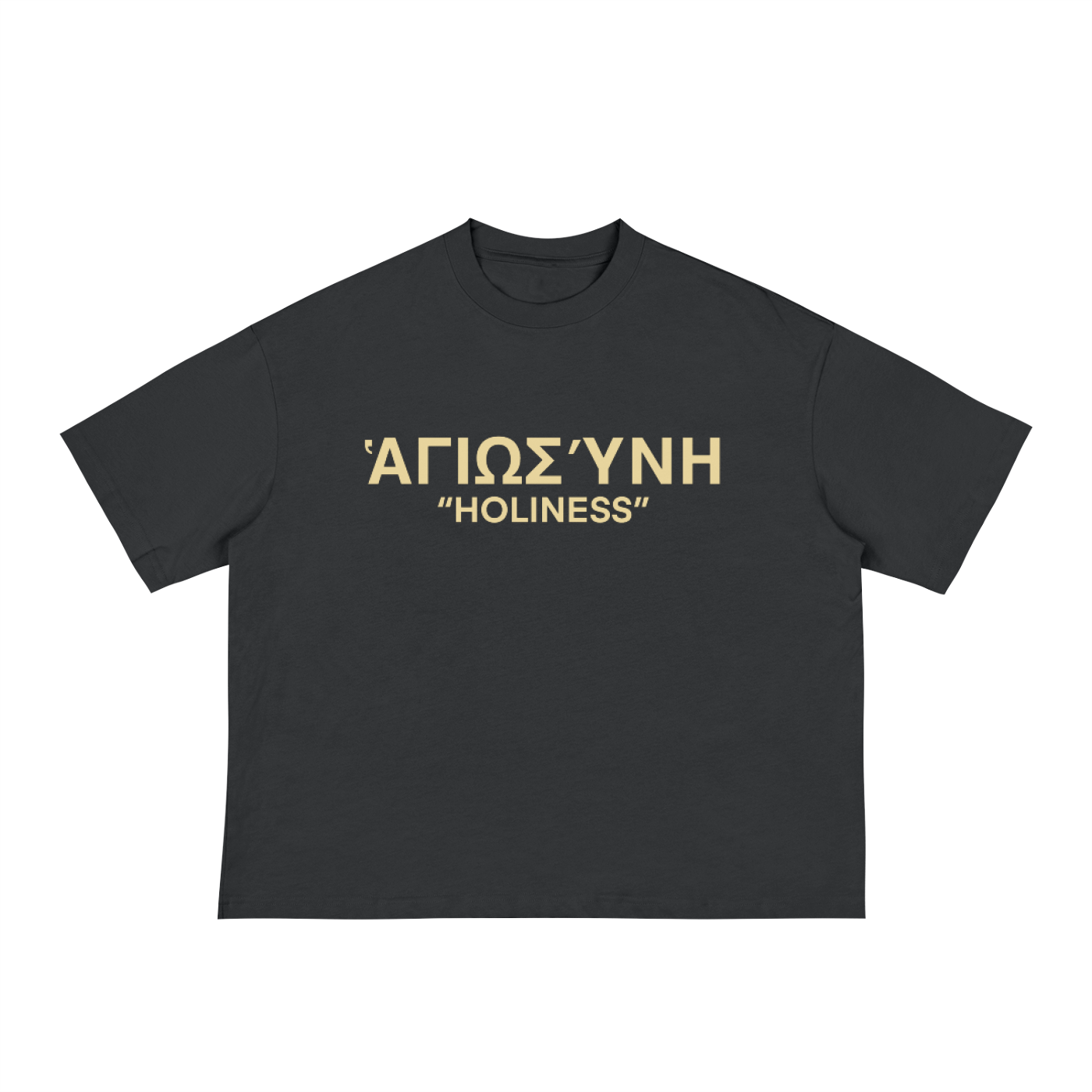 "HOLINESS" BOXY TEE - BLACK