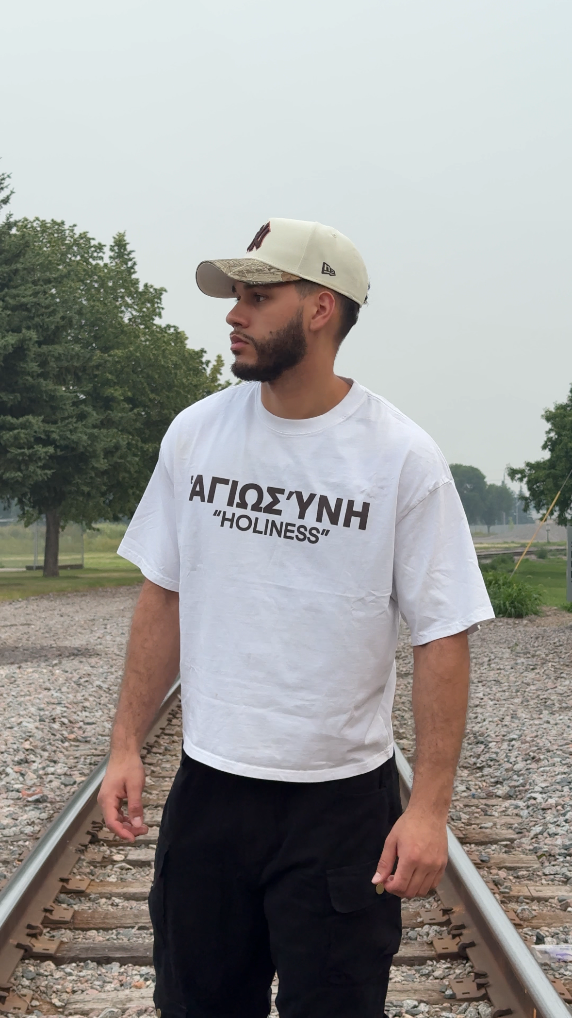 “HOLINESS” BOXY TEE - WHITE