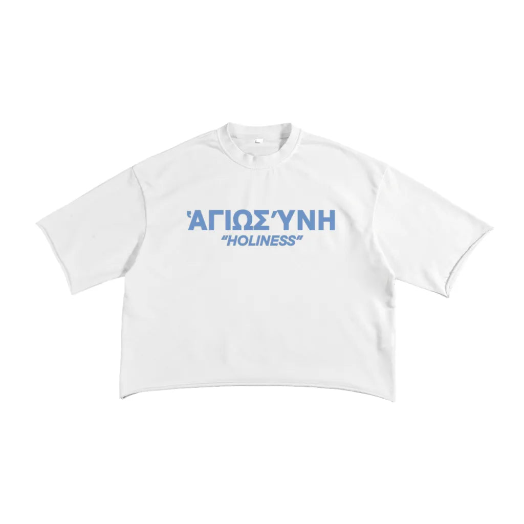 "HOLINESS" CROPPED TEE - WHITE