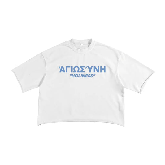 "HOLINESS" CROPPED TEE - WHITE