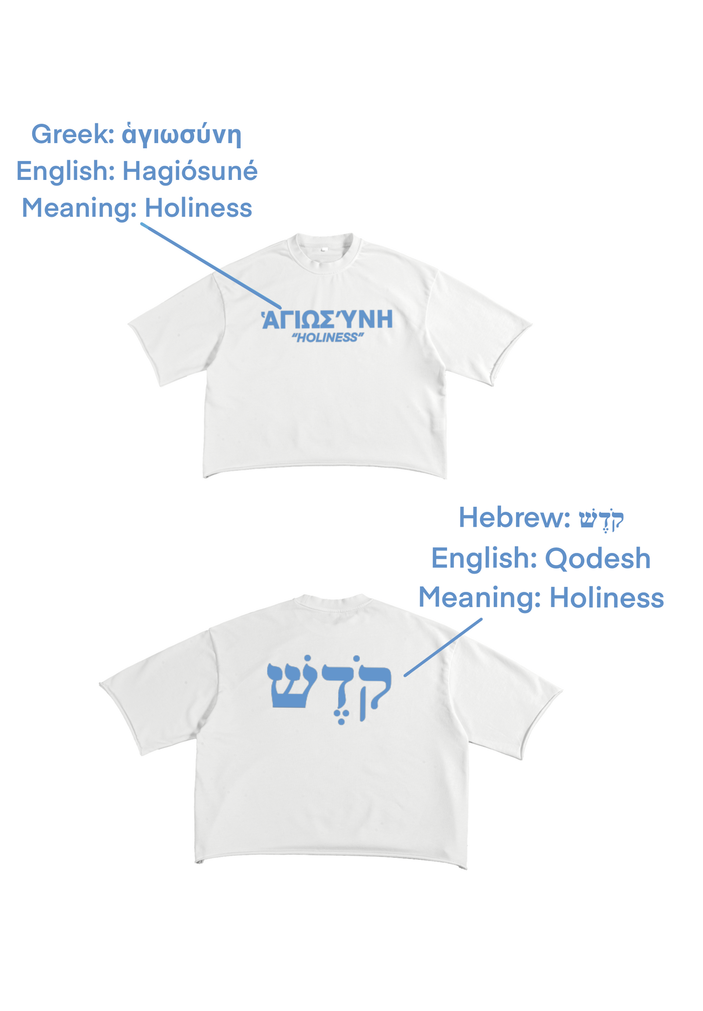 "HOLINESS" CROPPED TEE - WHITE